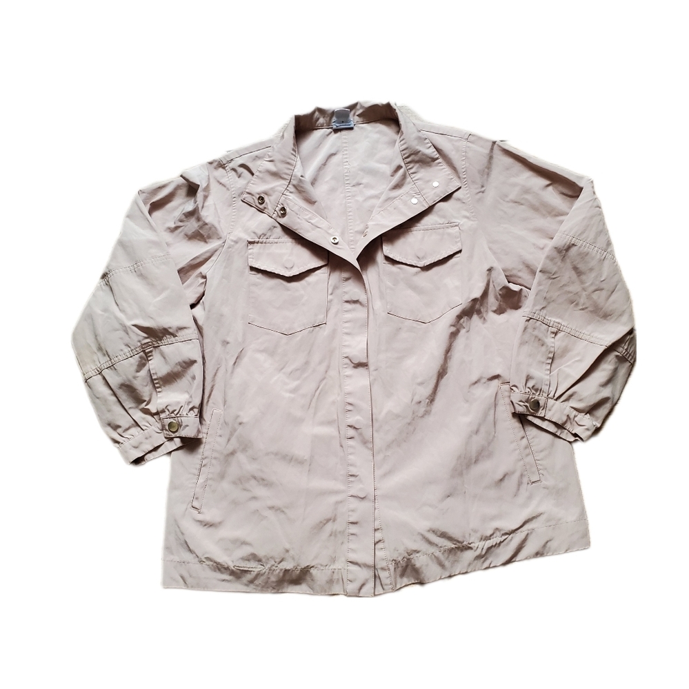 Chico's Women’s Kaki Jacket Sz 2 - Picture 4 of 7
